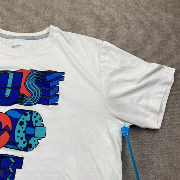 Nike Shirt White Dri fit Just Do It Gym Athletic Men’s Size Large - Picture 7 of 15